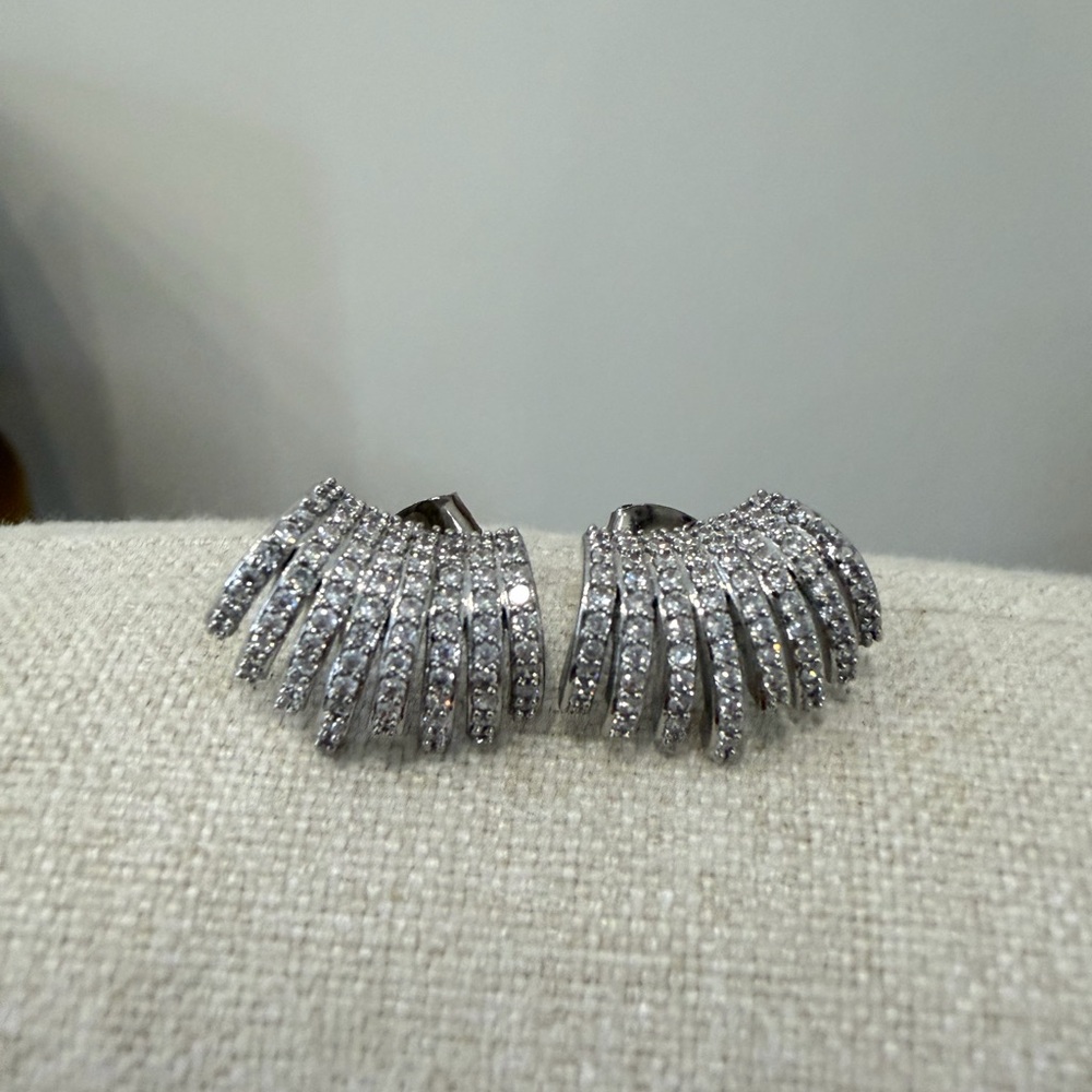 Women’s Faux Diamonds Rhinestones Ear Cuff Earrings Studs Bridal Wedding